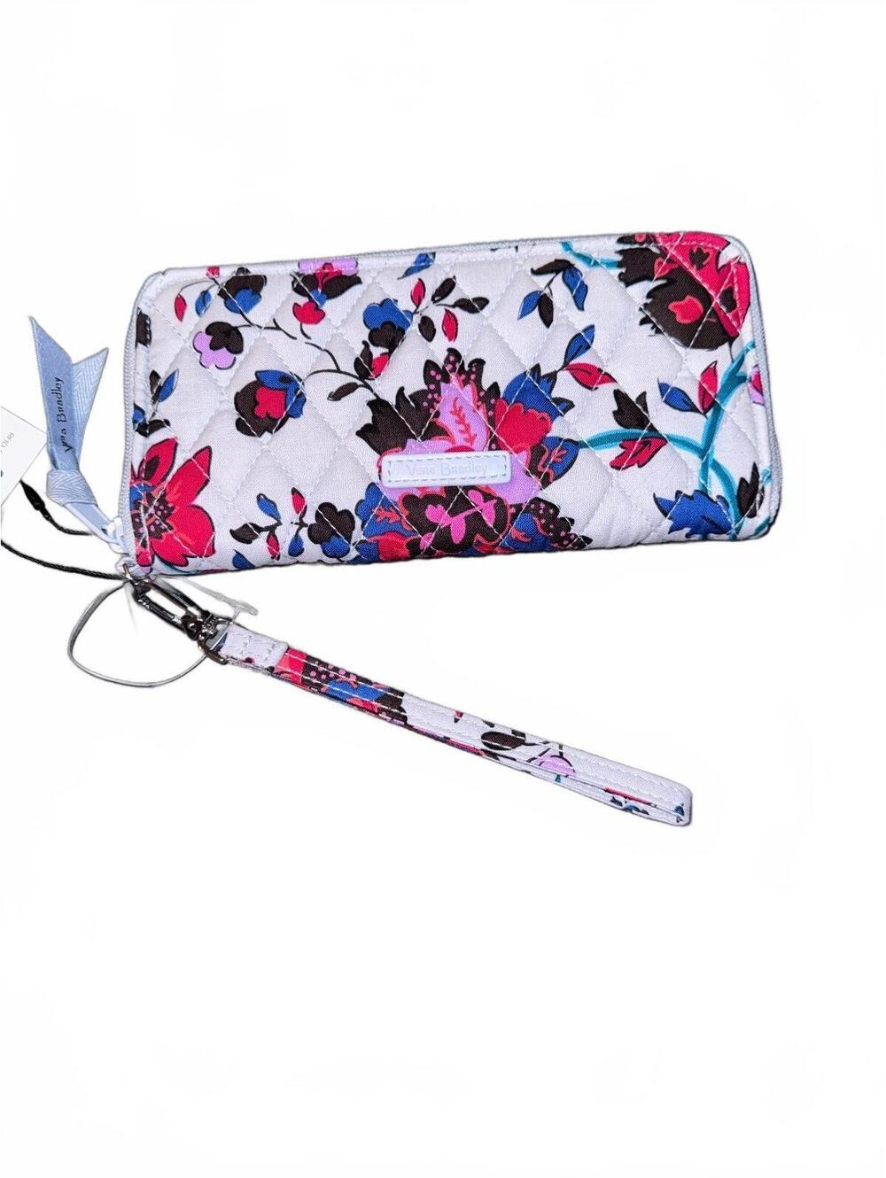 Vera Bradley RFID Accordion Wristlet in Vineyard Floral Pattern